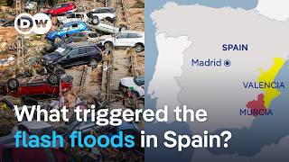 Flash floods in Spain Muddy torrents sweeping away cars as huge storms hit  DW News [upl. by Silrac]