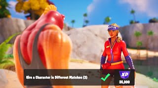 Hire a Character in Different Matches  Fortnite Quests [upl. by Ecnatsnok]