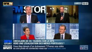 Clash entre Hervé Mariton et Caroline Mecary militante homosexuelle 300113 BFM TV [upl. by Atinit380]