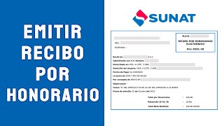 Emitir Recibo por Honorarios Electronico 2024  SUNAT [upl. by Addie]