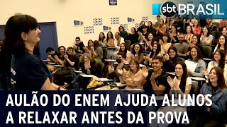 Aulão do Enem ajuda aluno a relaxar e revisar conteúdos antes da prova  SBT Brasil 041123 [upl. by Treboh562]