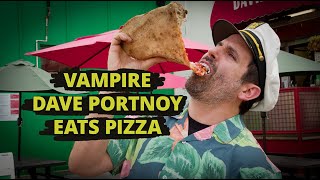 Vampire Dave Portnoy eats a slice of pizza [upl. by Yrroc]