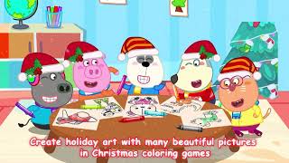 Lucy Learning kids ABCs game  Take a cozy Christmas nap with Wolfoo at kindergarten 169 [upl. by Shih]