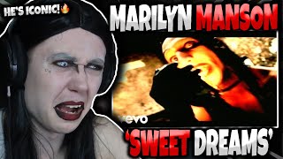 MARILYN MANSON REACTS TO Marilyn Manson  Sweet Dreams Are Made Of This  HALLOWEEN SPECIAL [upl. by Atillertse]