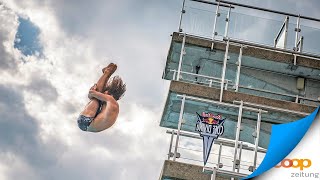 Salto vom 10MeterTurm  Turmspringer Matthias Appenzeller 360° VR [upl. by Eelime891]