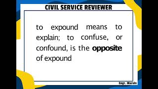 Civil Service Exam Reviewer  Synonyms and Antonyms Part 1 [upl. by Stovall]