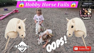 Hobby Horse Fails horse pony twins hobbyhorse fail equestrian dressage summer holiday [upl. by Meaghan]