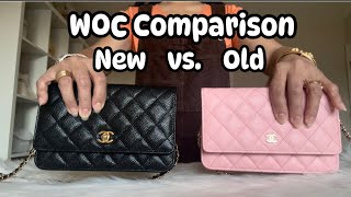 Comparison Chanel CC Turnlock Classic Wallet on Chain 24K vs Old WOC  Chanel LV [upl. by Novehc]