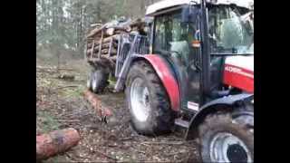 Holztransport bei schwierigen Bedingungen mit Seilwinde [upl. by Huba]