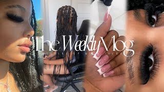 WEEKLY MAINTENANCE VLOG  LIP FILLERS LASH APPOINTMENT  KNOTLESS BRAIDS  MANI amp PEDIS  etc [upl. by Annel]