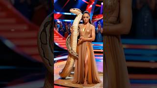 Girl dancing with Desert kingsnake AGT fusion live agt shorts [upl. by Ameluz]