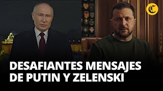 PUTIN y ZELENSKI envían DESAFIANTES MENSAJES en sus discursos de Año Nuevo  El Comercio [upl. by Araas]