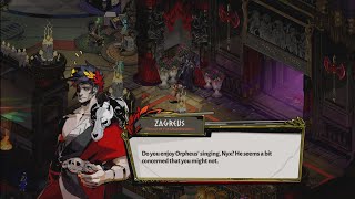 Zagreus asks Nyx if she enjoys Orpheus singing  Hades [upl. by Jump]