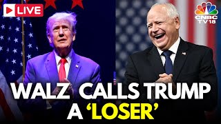 Tim Walz LIVE Walz Attacks Trump is A Loser in Everything That He’s Done  Kamala Harris  N18G [upl. by Ubald]