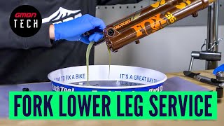 How To Perform A Lower Leg Service  Mountain Bike Suspension Fork Service [upl. by Zacharias]