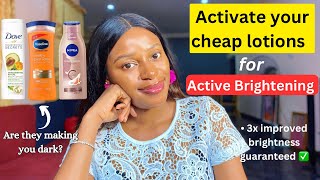 How to turn your cheap body lotions to active brightening lotions  Nivea Vaseline amp Dove lotions [upl. by Margit521]