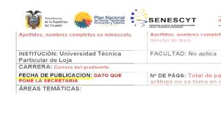 tutorial registro de tesis de la SENESCYT [upl. by Iredale]