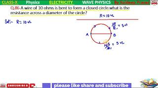 A wire of 10 ohms is bent to form a closed circlewhat is the resistance across a diameter of the ci [upl. by Felicity687]