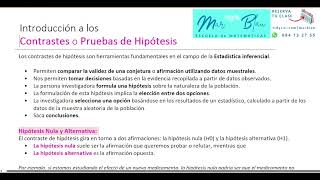 Contrastes de Hipótesis Intro teórica [upl. by Attennaj698]