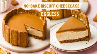 EASY NO BAKE BISCOFF CHEESECAKE RECIPE  HOW TO MAKE EGGLESS CHEESECAKE AT HOME [upl. by Opal]