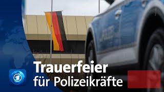 Schweigeminute und Trauerfeier für erschossene Polizisten [upl. by Drofliw]