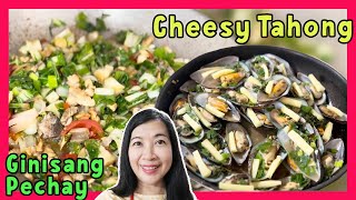 Ginisang Pechay at Cheesy Tahong  Delicious [upl. by Eiramait288]