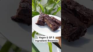 Vegan amp Gluten Free brownies 5 ingredients only recipe in description veganrecipes [upl. by Atilehs]