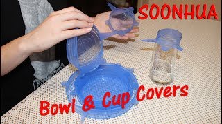 🍀SILICONE BOWL COVERS 6 PCs SOONHUA CUP POT LIDS REVIEW 👈 [upl. by Leakim684]