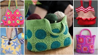 Granny crochet squareflower pattern bagshoulder baghandbag designs [upl. by Ordnasela]