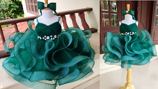 DIY Princess Style Baby Frock Cutting and Stitching  Ball Gown Making can can lace frock stitching [upl. by Lurie721]