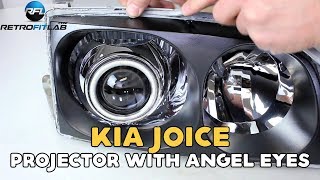 Kia Joice  BiXenon HID Projector amp Angel Eyes Headlight Upgrade installation [upl. by Lupita]