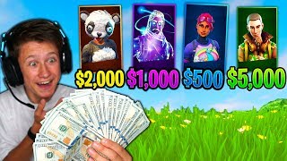 RANDOM RARE SKIN MONEY CHALLENGE In Fortnite Battle Royale 20000 NEW RARE SKINS [upl. by Hafler]