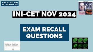 INICET RECALL NOV 2024 PART 1  Qns 1 to 10 With Answers inicet [upl. by Menard320]