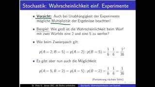 Stochastik Teil 6 Multiplikation von Wahrscheinlichkeiten [upl. by Airotna]