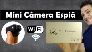 Mini Câmera Espiã WiFi SMART CÂMERA IP  Câmera de segurança WiFi Como usar o APP HomeEye REVIEW [upl. by Ignatia921]