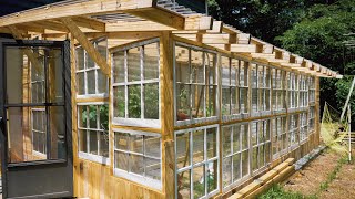 DIY UpCycled Greenhouse  Start to Finish [upl. by Leahcimnhoj763]