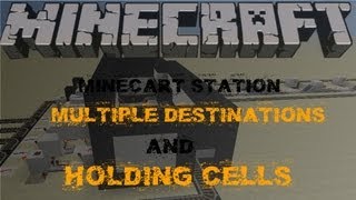 Minecraft Tutorial MINECART STATION  Multiple Destinations amp Holding Cells 17 [upl. by Derfliw]