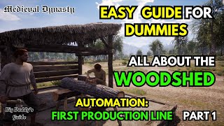 Woodshed  Automating First Production Line  Easy Guide to Medieval Dynasty [upl. by Arihat]