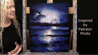 Learn How to Draw amp Paint with Acrylics LIGHTNING SEASCAPEEasy Beginner LessonPaint amp Sip at Home [upl. by Nuncia227]