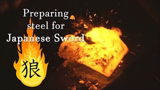 Making katana Tachi tanto part1 prepare steel [upl. by Lanor449]