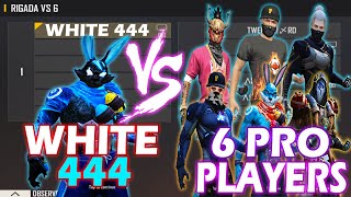 WHITE 444 VS 6 PRO PLAYERS  HACKER VS 6 PRO PLAYERS  BEST GAMEPLAY EVER [upl. by Aillicirp]