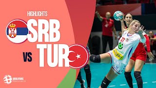 Serbia vs Türkiye  HIGHLIGHTS  Round 6  Womens EHF EURO CUP 2024 [upl. by Namhcan51]