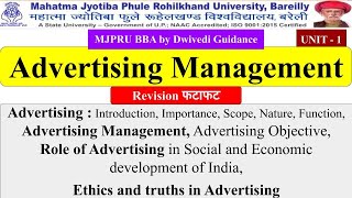 1advertising management advertising management bba 2nd semester advertising management bba mjpru [upl. by Sukcirdor]