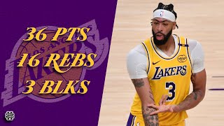 Anthony Davis 36 pts 16 rebs 3 blks vs Wolves 2425 season [upl. by Ynner]