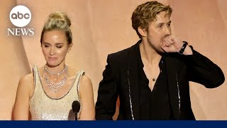 Oscars 2024 Ryan Gosling and Emily Blunt exchange playful barbs at the Academy Awards [upl. by Ateloiv]