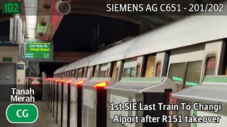 Last Train C651  Set 201202  Departure  CG Tanah Merah SMRT [upl. by Yeltneb]