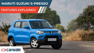 Maruti Suzuki SPresso  Features Explained  CarWale [upl. by Nnoj]