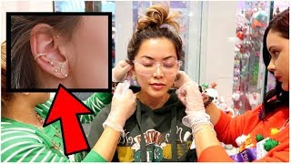 GETTING MY EARS PIERCED  VLOGMAS 8 2018 [upl. by Lellih]