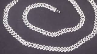 6MM MOISSANITE CUBAN LINK CHAIN NECKLACE BRACELET IN STERLING SILVER [upl. by Sakmar]