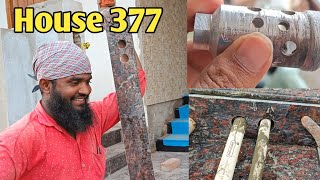 Drilling Holes in granite for water pipe [upl. by Kral]